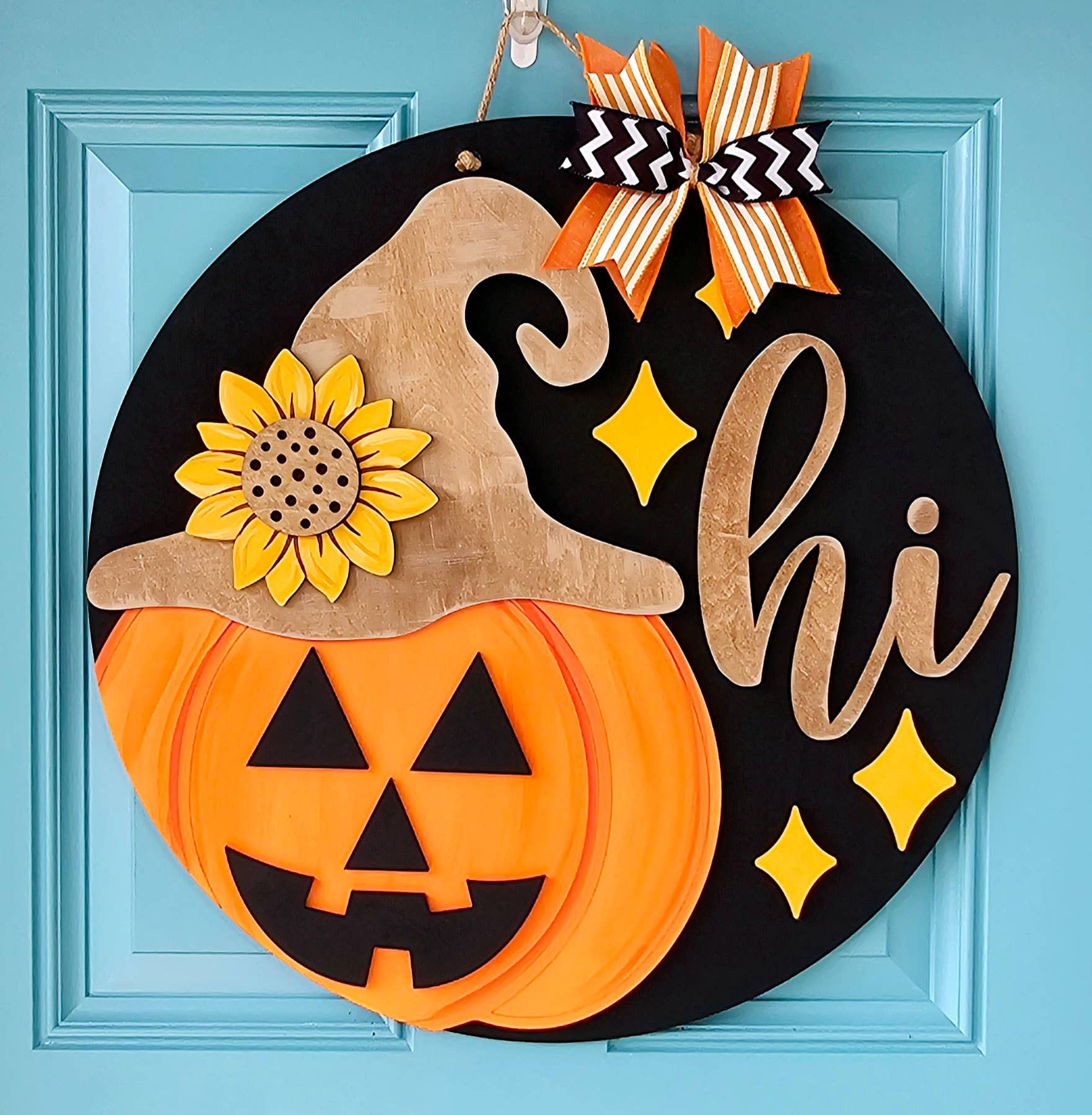 DIY Jack O Lantern Door Hanger