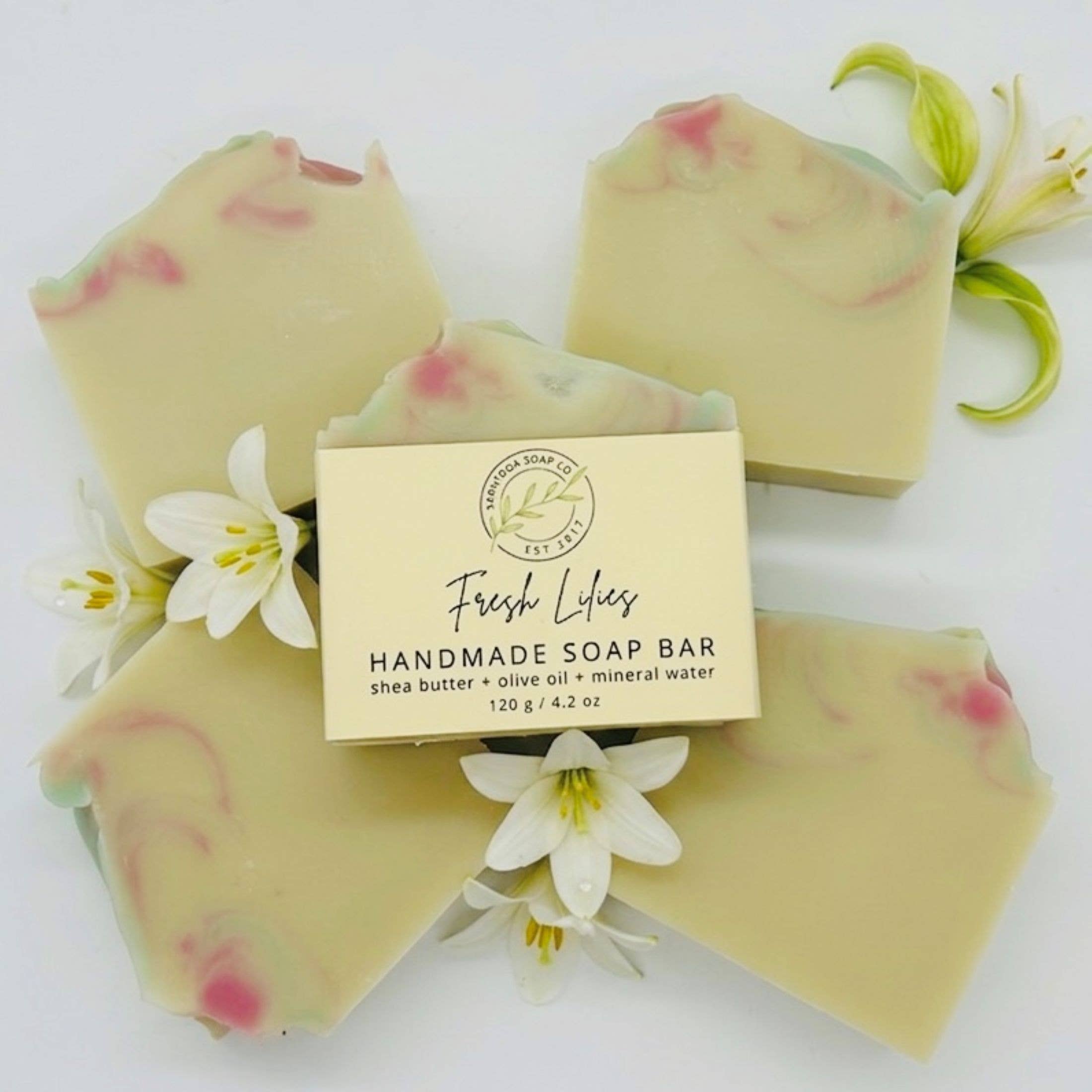 Fresh Lilies Handmade Soap Bar VEGAN Cold Process Soap
