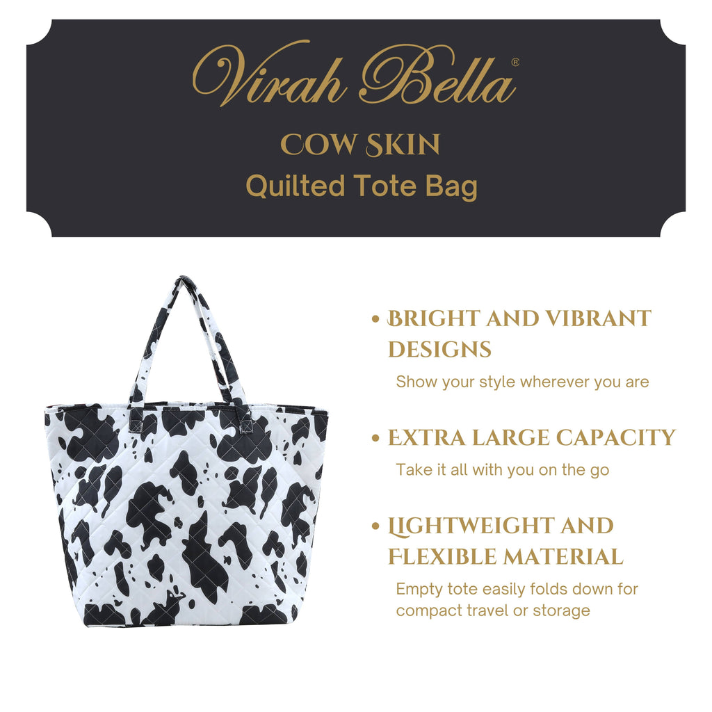 "Cow Skin" Designer Quilted Tote Bag