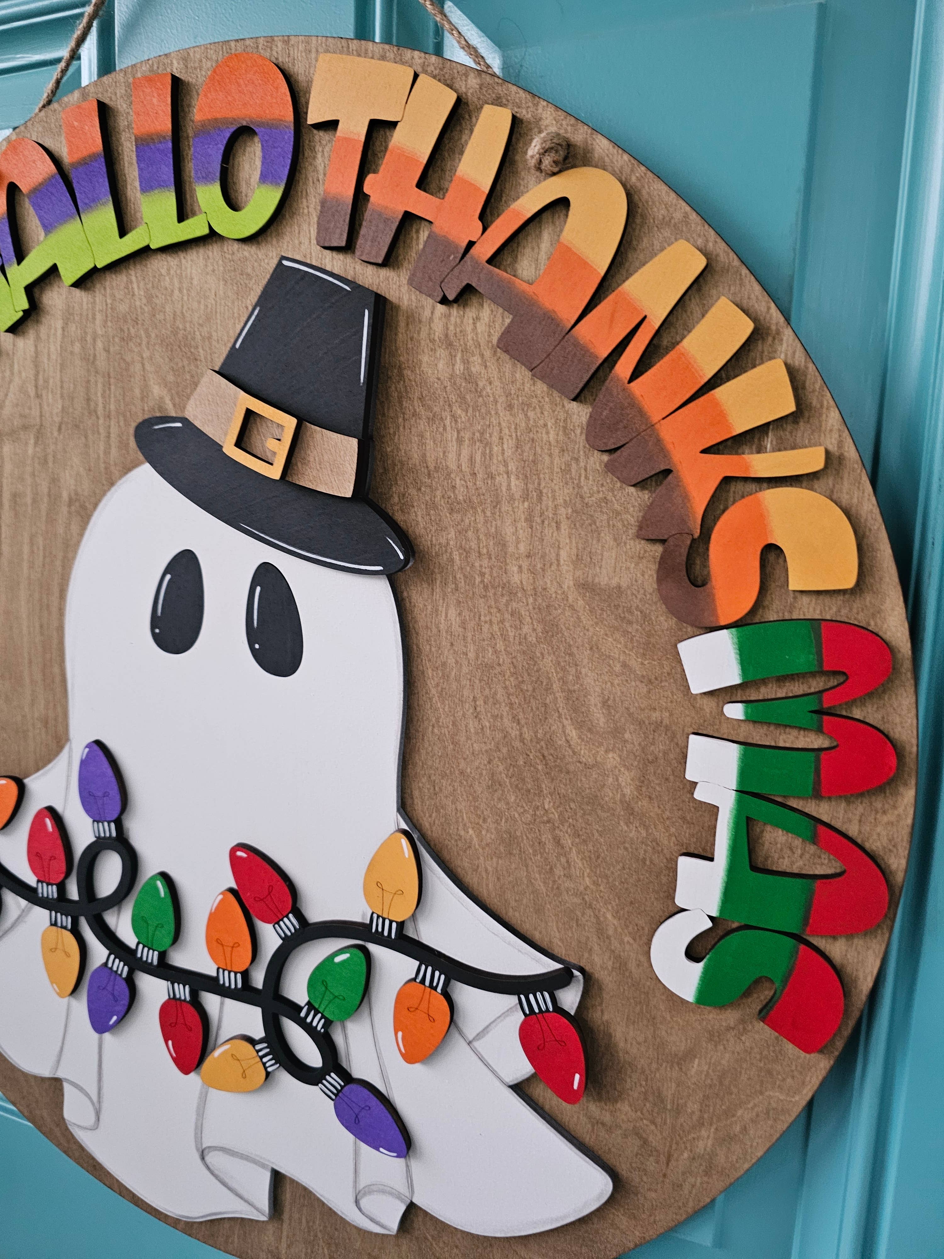 DIY Happy Hallothanksmas Door Hanger