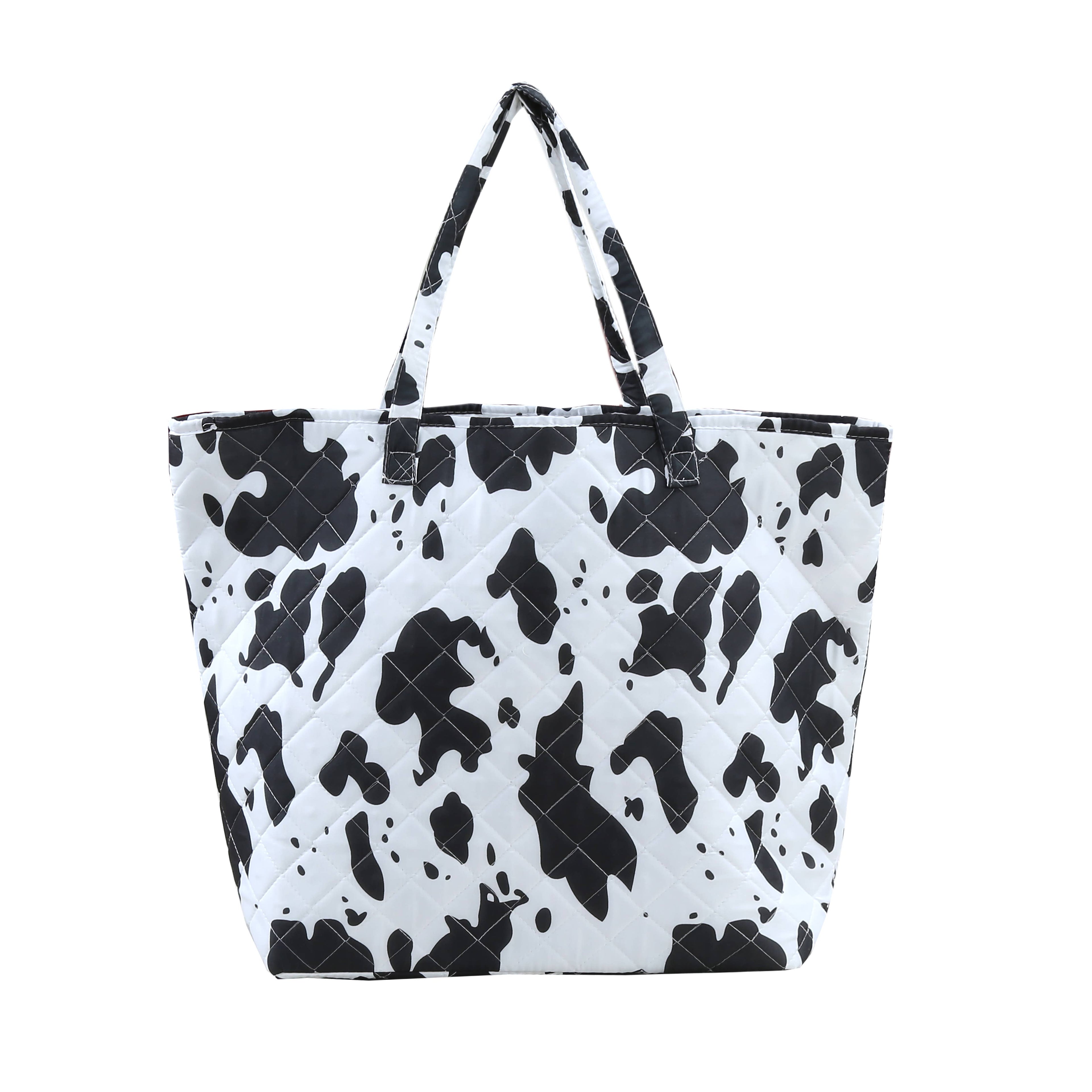 "Cow Skin" Designer Quilted Tote Bag