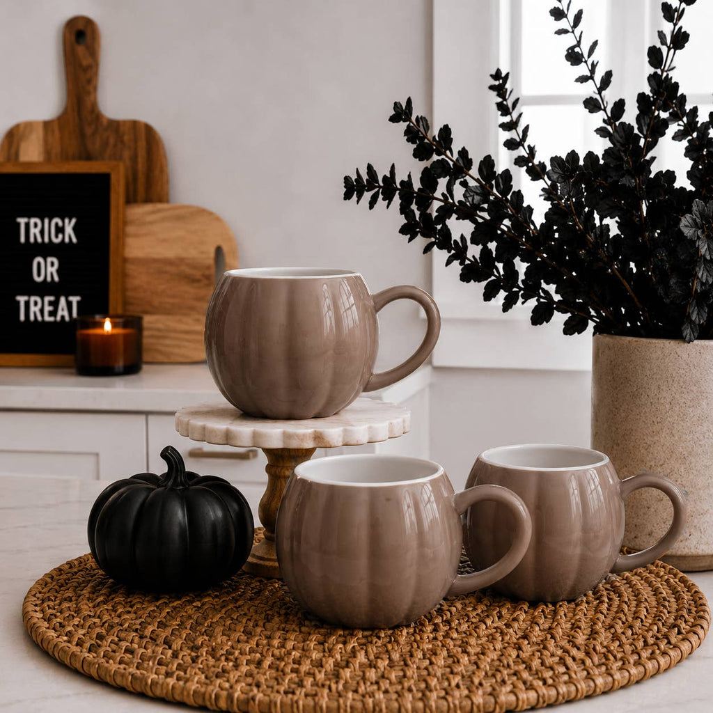 Orange Pumpkin Coffee Mug - Neutral Fall Decor & Gifts 17oz