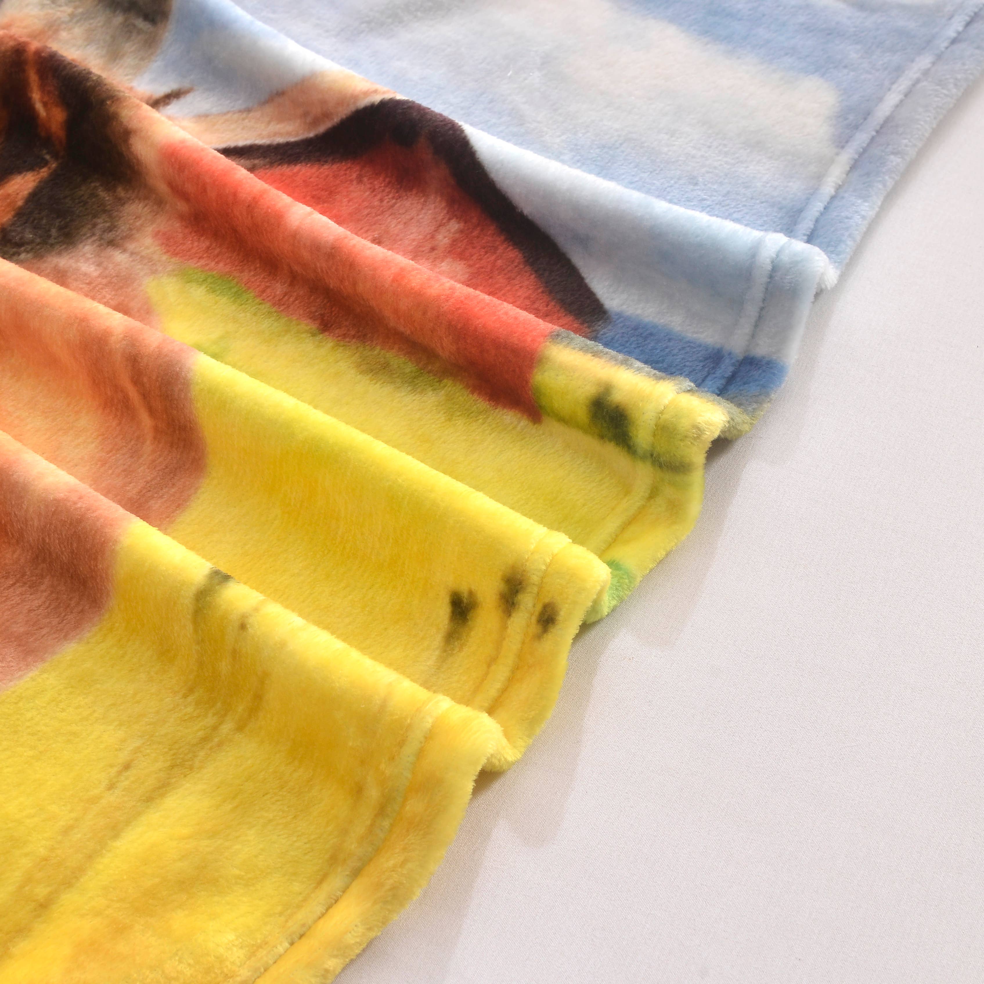 "Horses on the Farm" 1-Ply Faux Fur Everyday Blanket