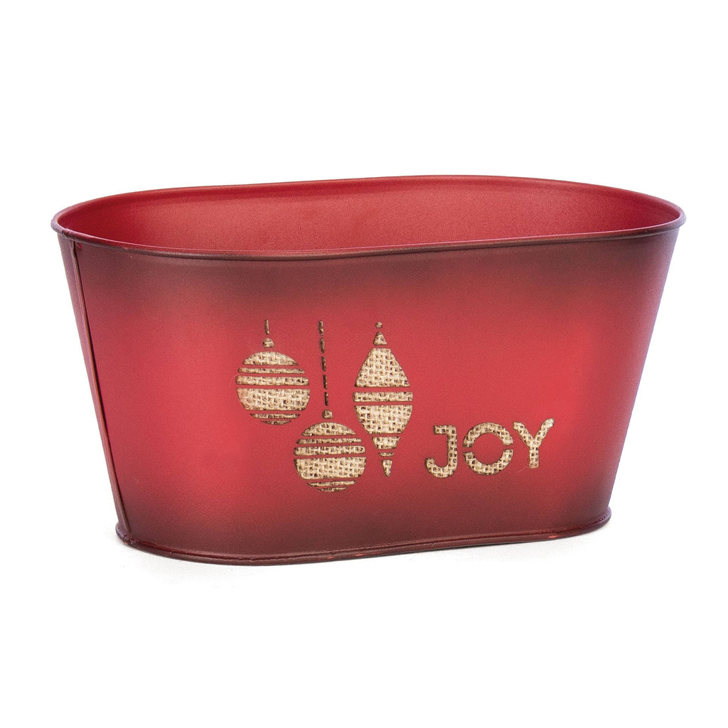 Red "Joy" Holiday Tin Tub