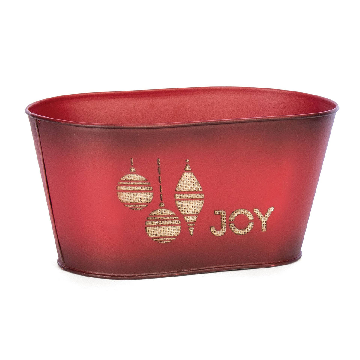 Red "Joy" Holiday Tin Tub