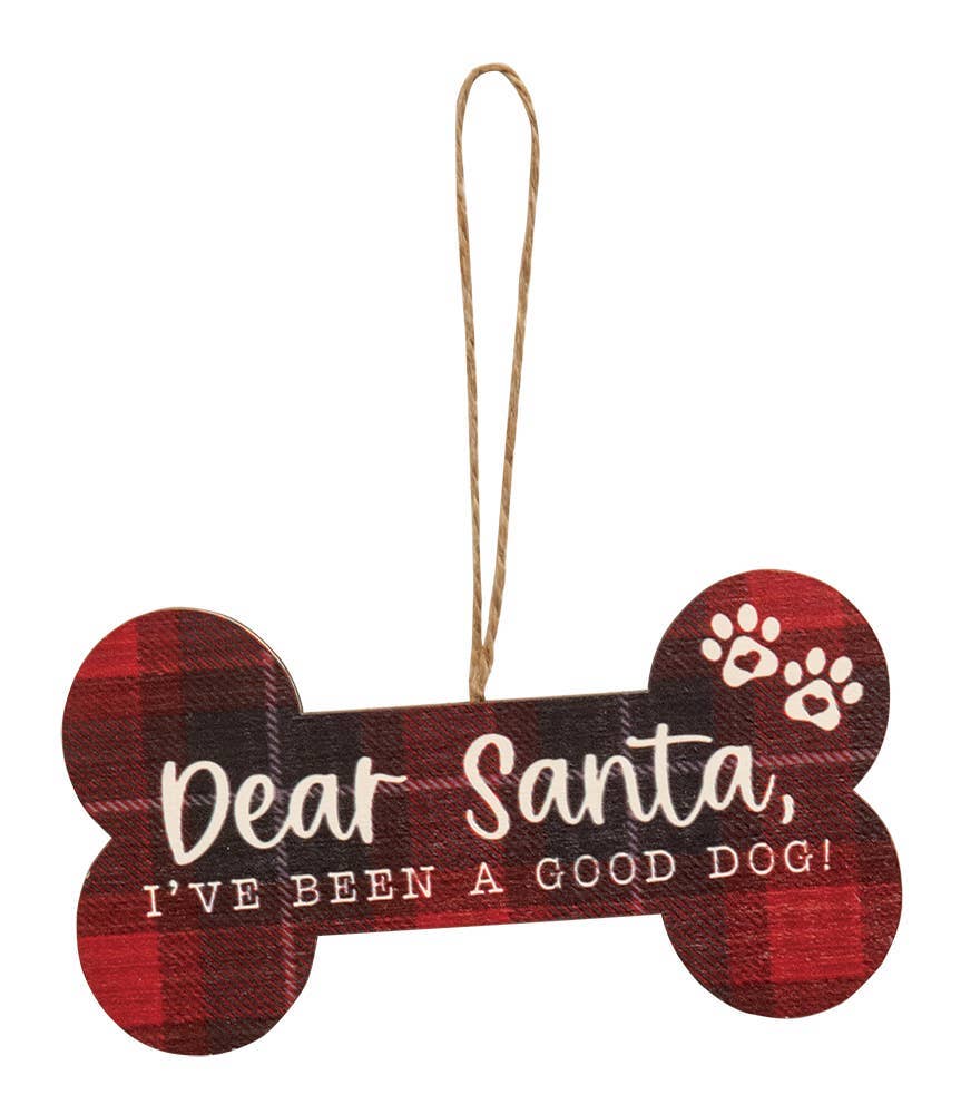 We Woof You A Merry Christmas Bone Ornament, 4 Assorted