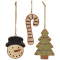 3/Set, Wooden Christmas Cookie Ornaments
