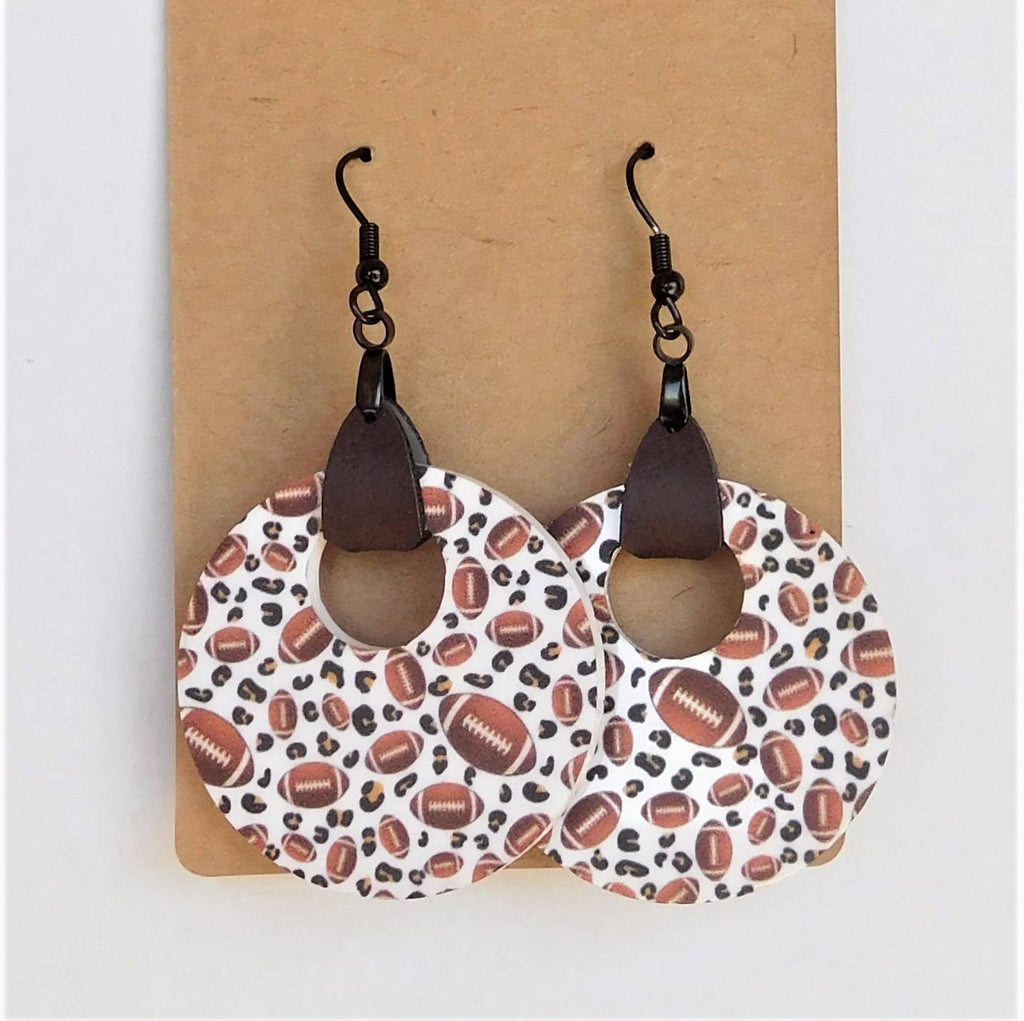 Football Mom Dangle Earrings - Acrylic Football Earrings