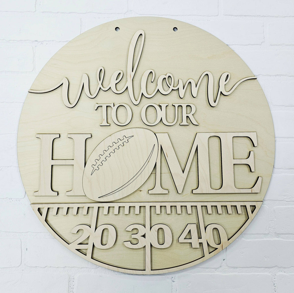 DIY Welcome to Our Home Football Door Hanger