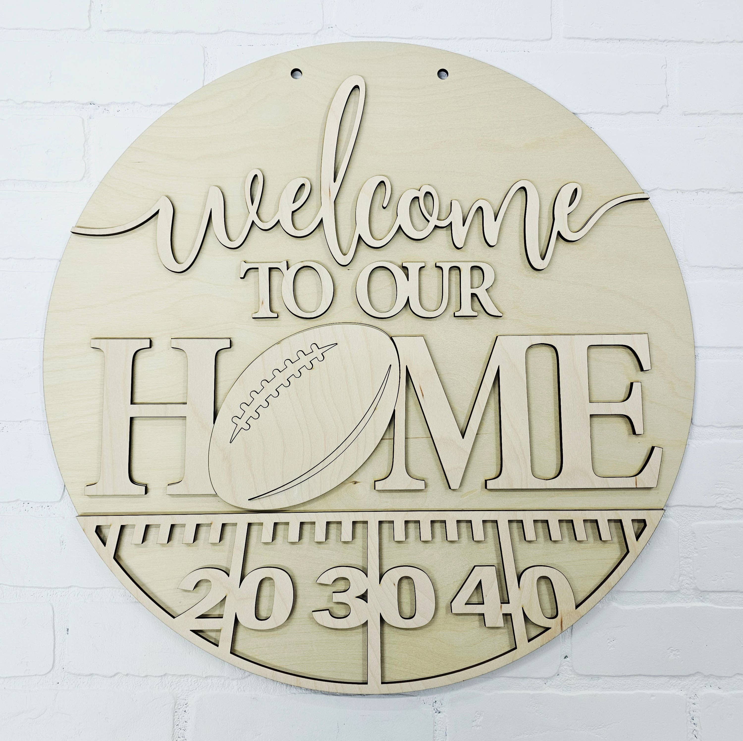 DIY Welcome to Our Home Football Door Hanger