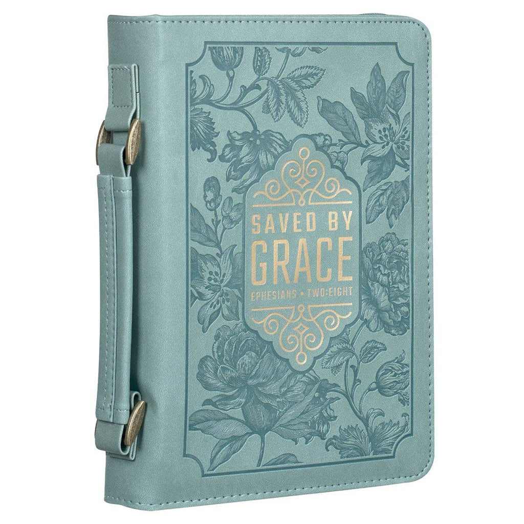Bible Cover Fashion Teal Saved by Grace Eph. 2:8