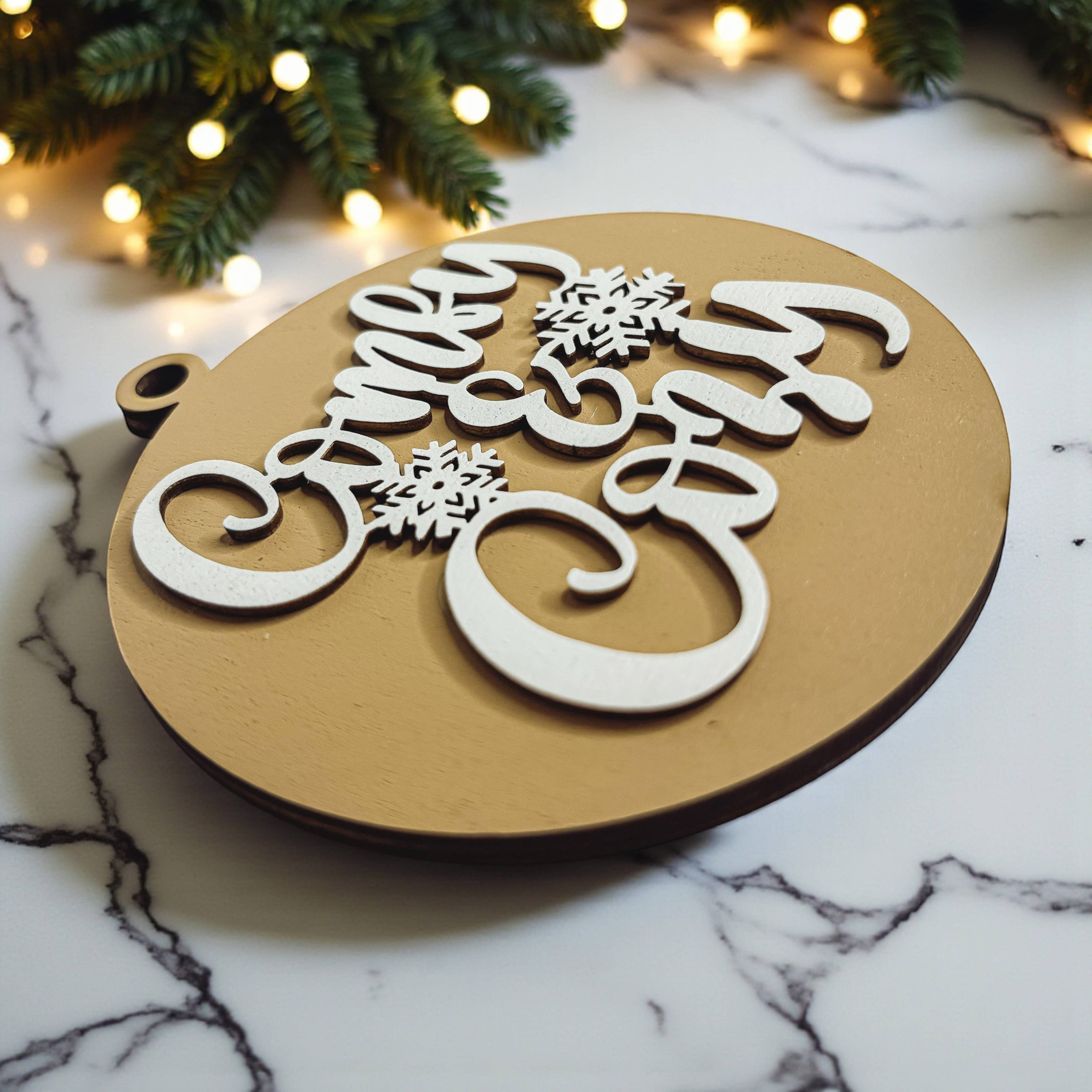 Hanging Christmas Decor + Handmade Wooden Ornament Funny