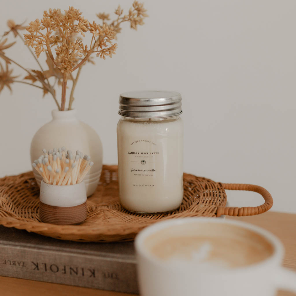 Vanilla Spice Latte - Soy Wax Mason Jar Candle