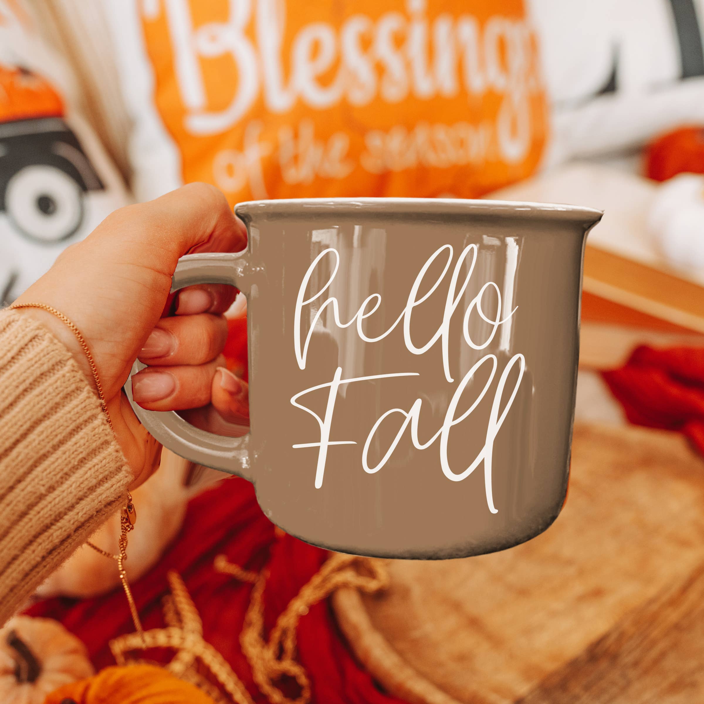 Neutral Fall Coffee Mug, Ceramic Cups for Autumn Home Accent