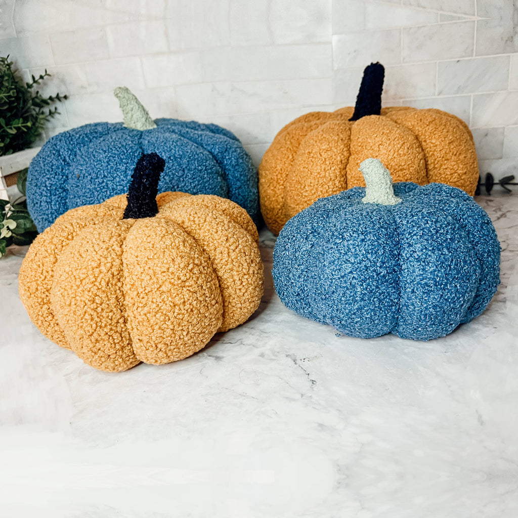 Neutral Fall + Halloween Home Decor, Cute Cotton Pumpkins BW