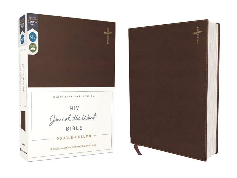 NIV Journal The Word Bible, Double-Column Leathersoft Brown