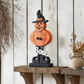 Jack-O-Lantern Boo Halloween Decor Wood Figurine, 15.5"