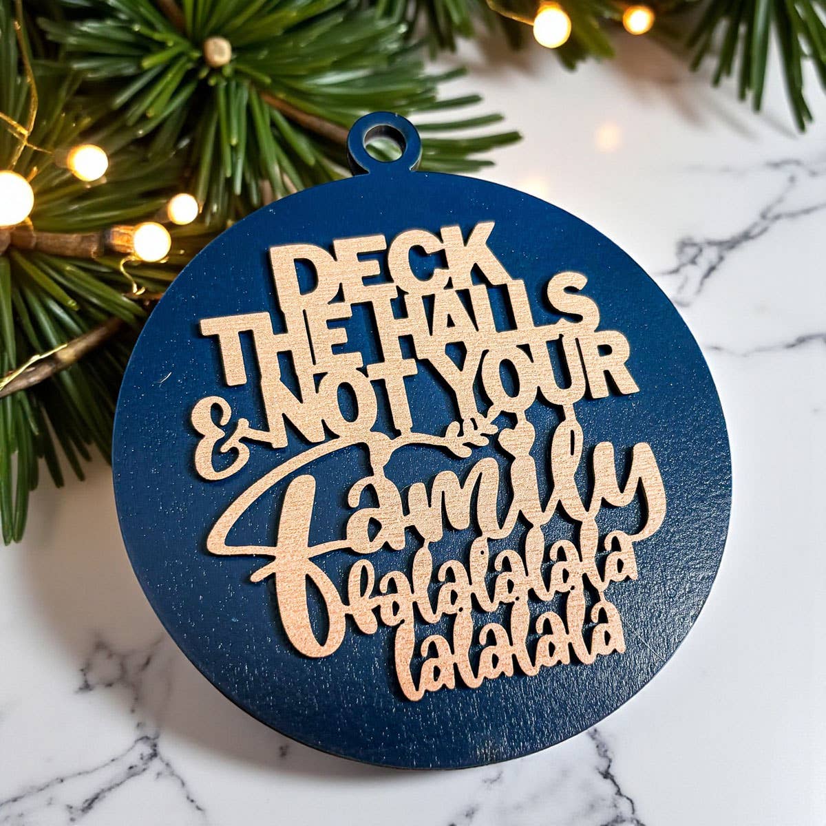 Hanging Christmas Decor + Handmade Wooden Ornament Funny