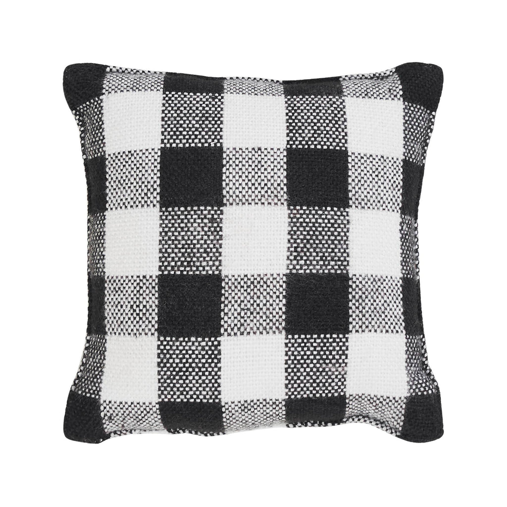Farmhouse Fall Buffalo Check Pumpkin Throw Pillow 6x6
