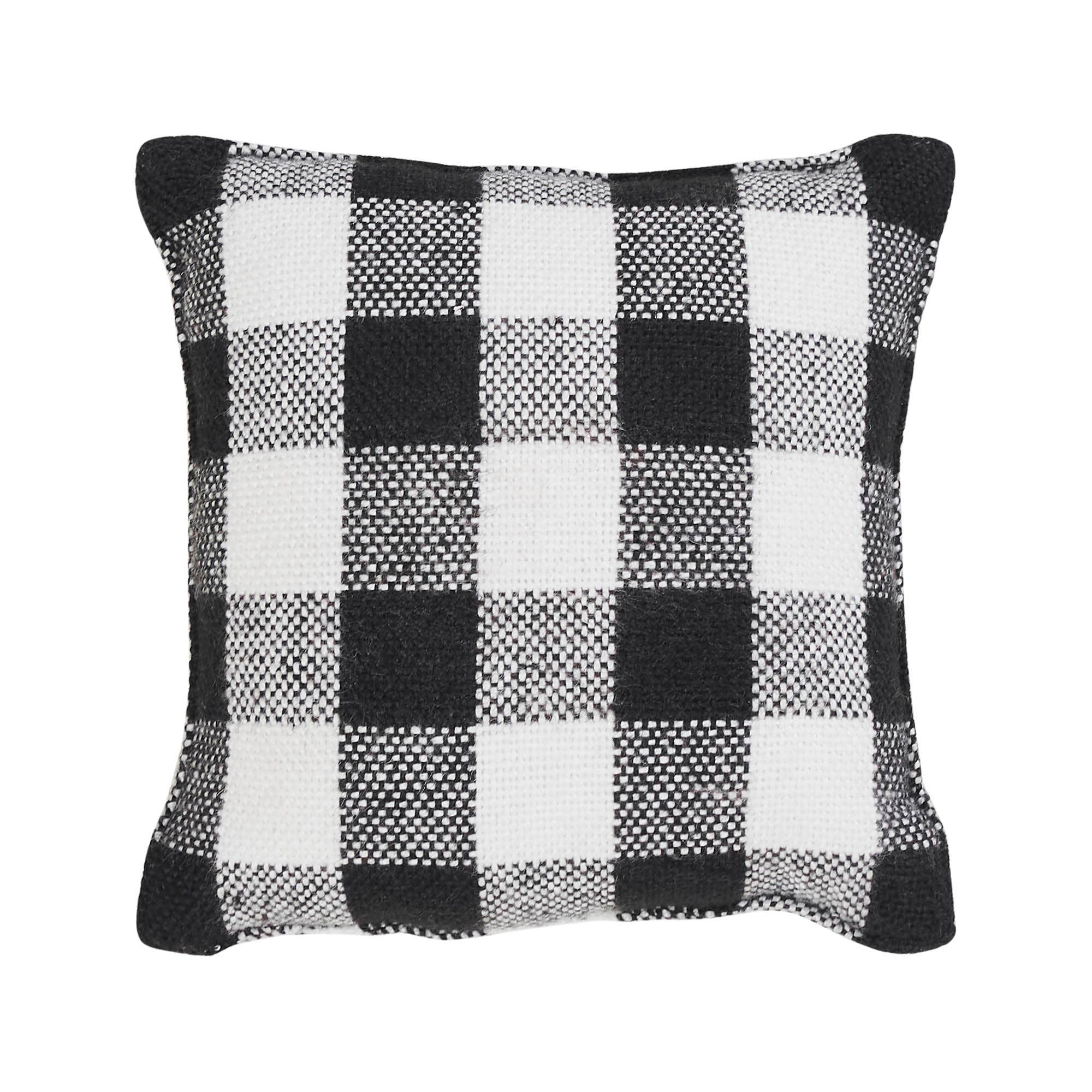 Farmhouse Fall Buffalo Check Pumpkin Throw Pillow 6x6