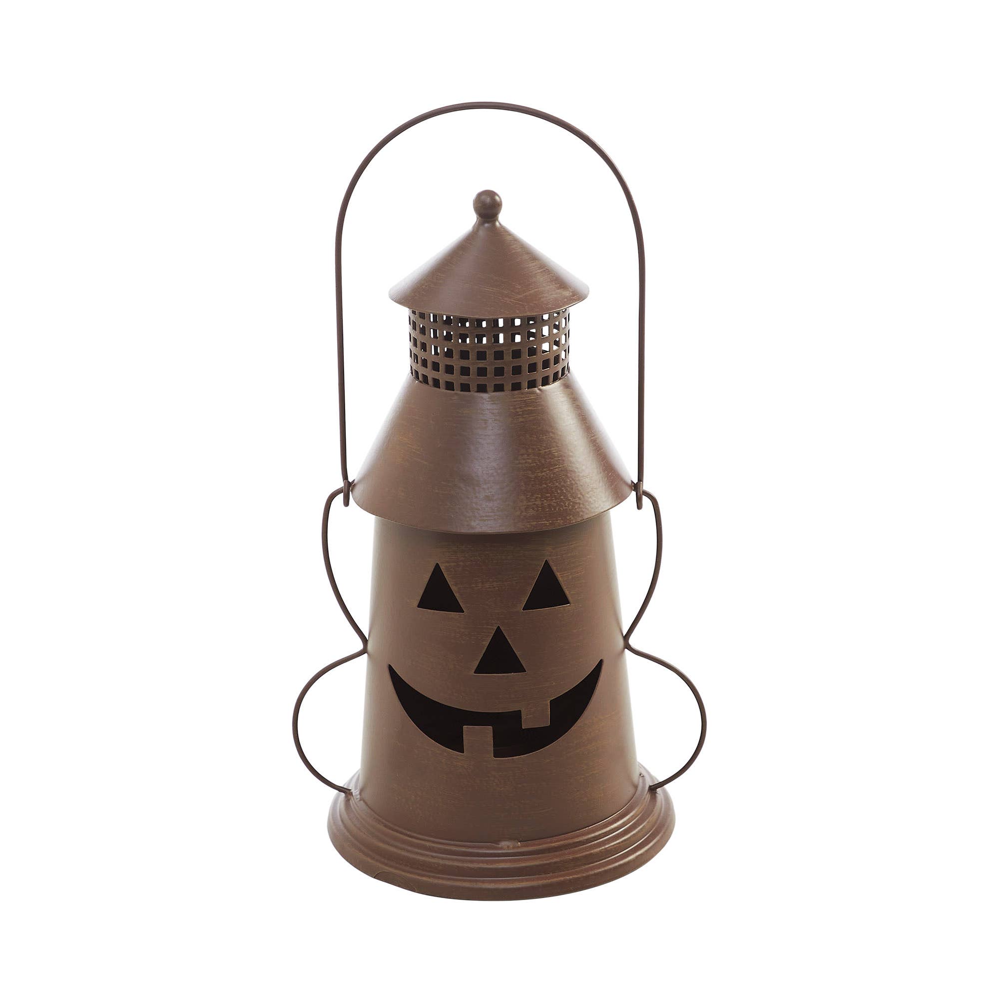 Bronze Metal Jack O Lantern Candle Holder 12x8