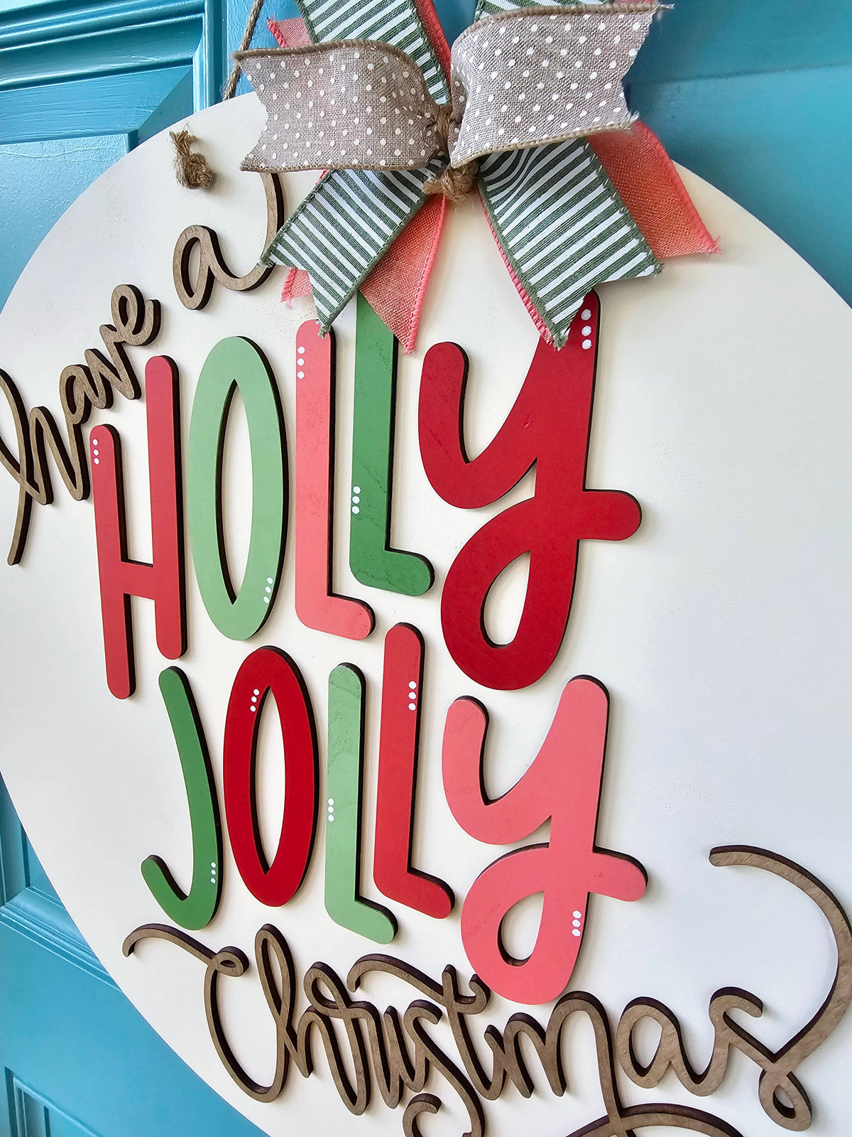 DIY Holly Jolly Door Hanger